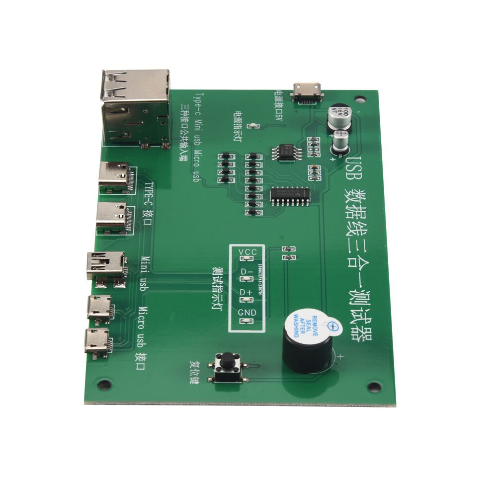 3 In 1 Usb Cable Triad Tester Charging Cable Test Card Tpye-C Usb Miniusb Pcb Board Data Wire Test Fixture 4713142292405