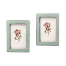 2pcs Retro Vintage 6-inch Wooden Photo Picture Frames for Home Shop Store Decoration (Light Blue)