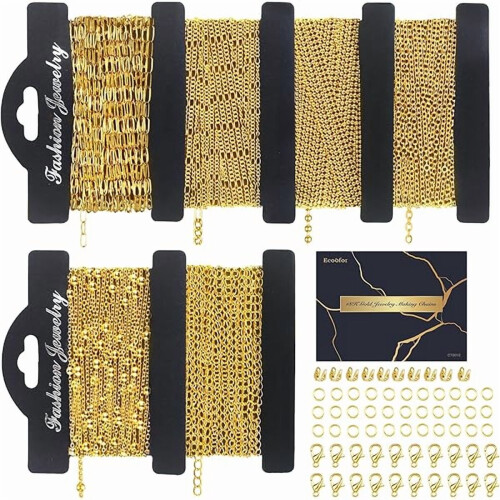 Αλυσίδες κολιέ και βραχιολιού από χρυσό ZLC18k για κατασκευή κοσμημάτων DIY – 39,3