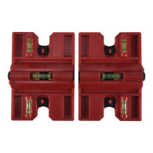Niveau à Bulle, Outil MagnéTique au Niveau Du Poste Se Replie pour le Stockage, Niveau à Bulle Croisé (Pack de 2)