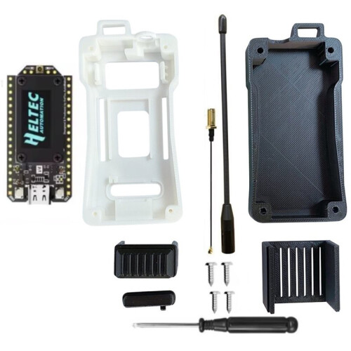 Meshtastic Heltec WIFI LoRa 32 V4 Meshcore ESP32-S3 SX1262 Dev-Board Kit Behuizing met Antenne Zonne- Mesh Module A
