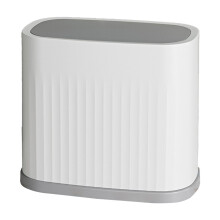 4-Gallon Slim Bathroom Trash Can, Narrow Plastic Waste Basket for Bathroom, Bedroom & Office – White