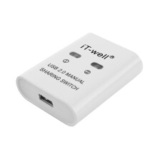 IT-Well USB Drucker Freigabe GeräT, 2 im 1 Out Drucker Freigabe GeräT, 2 Port Manueller Kvm Schalten Splitter Hub Konverter Weiß