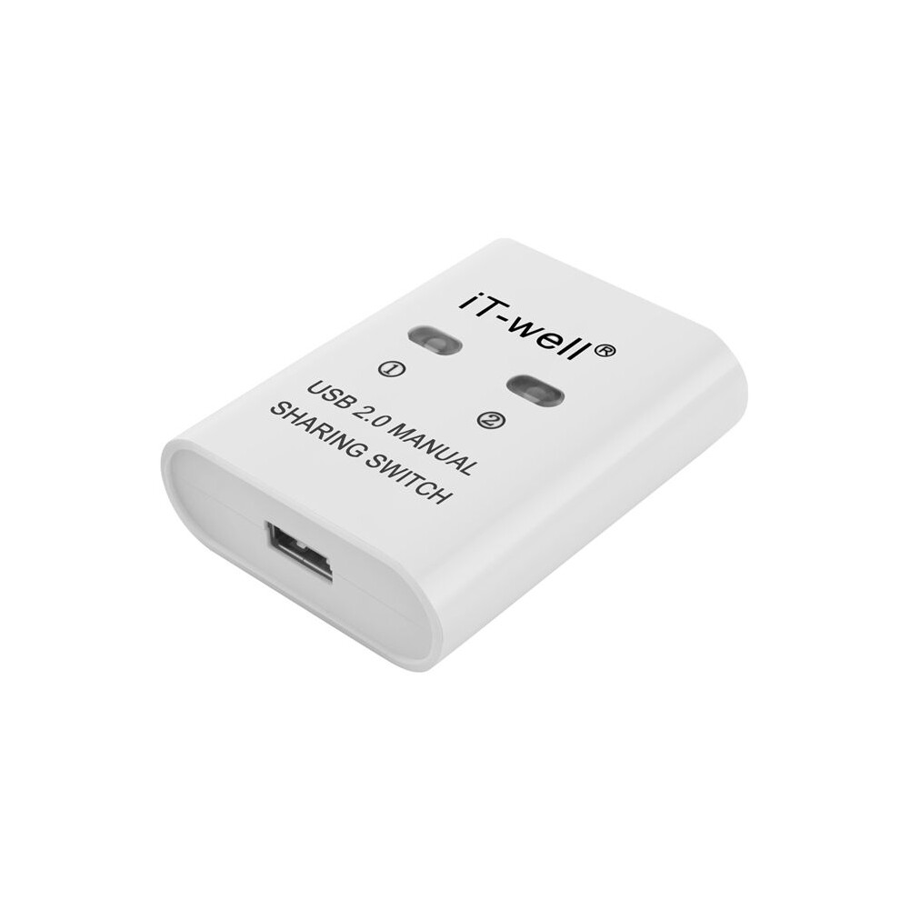 It-Well Usb Printer Sharing Device, 2 In 1 Out Printer Sharing Device, 2-Port Manual Kvm Switching Splitter Hub Converter White 6031272602375
