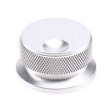 38X20mm All Aluminum Alloy Solid Knob Embossed Potentiometer Audio Amplifier Volume Knob Silver