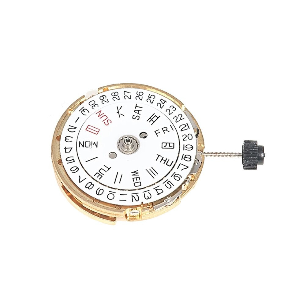 Watch Movement Double Calendar Crown At 3 Mechanical Movement For Miyota 8205 Watch Movement Repair Parts(Gold) Gold 4711907275694