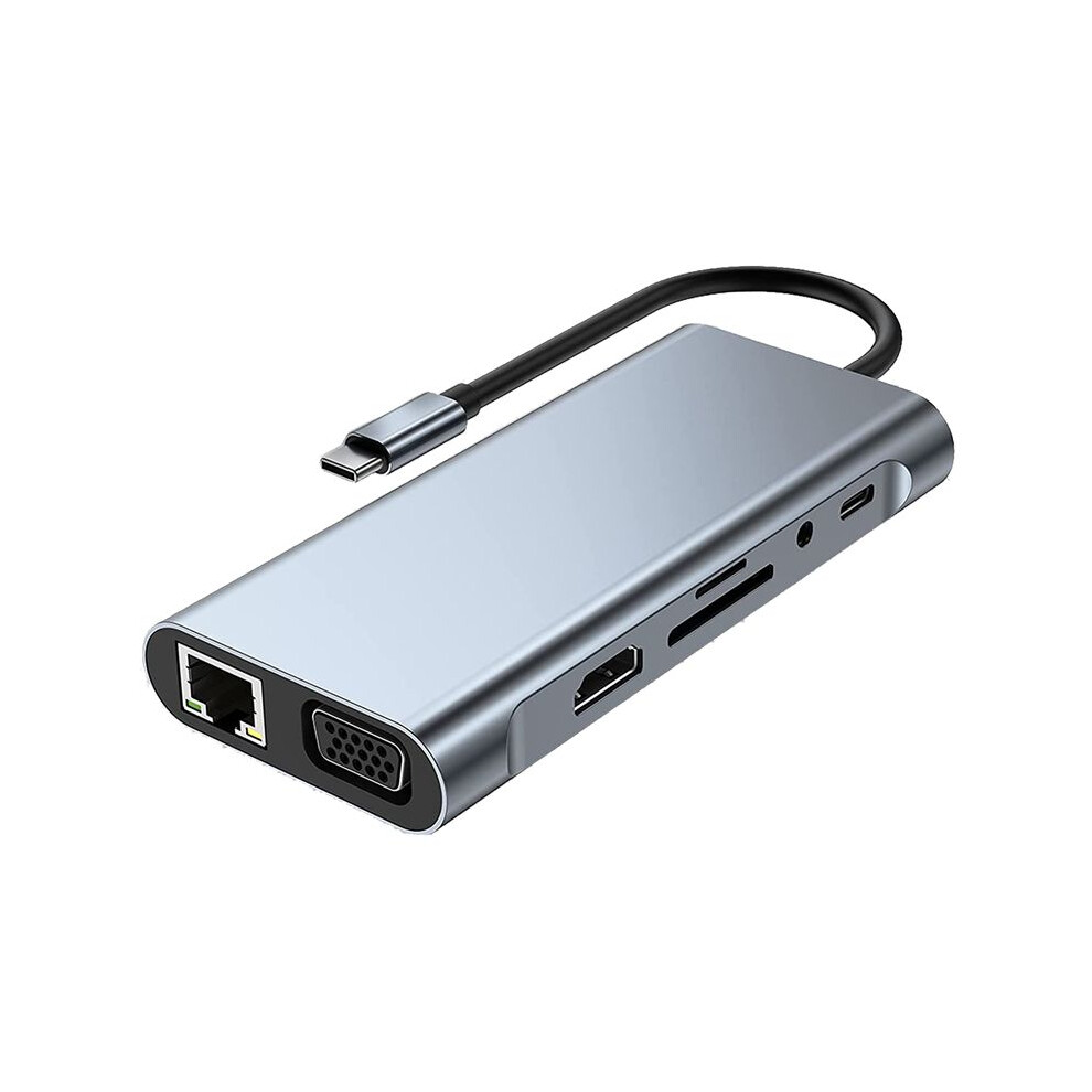 11 In 1Usb C Hub Docking Station With 4K -Compatible, Vga, Usb 3.0 Port,Type C Pd, Rj45 Ethernet, / Tf Card Reader 6031002536970