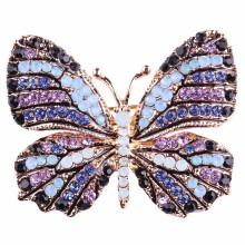 Broche de mariposa alada con cristales multicolores y diamantes de imitación de la Emperatriz Monarca