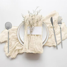 6 Pack Cheesecloth Napkins 20 x 20 Inch Dinner Table Decorative Cloth Napkins for Wedding Party Family Everyday Use