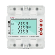 EARU 3 Phases 380 V 100 A Tuya WiFi Intelligent Bidirectionnel Énergie Puissance KWh Compteur sur Sous Tension Protecteur Relais Commutateur