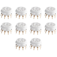 10PCS PCB 9Pin Ceramic B9A Vacuum Tube Socket Audio HIFI DIY Amps for 12AX7 12AU7 12AT7 ECC81 ECC82 ECC83 Golden-Plated