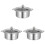 3Pcs Heavy Duty Stainless Steel Divided Hot Pot Pan Kitchen Use 4