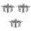 3Pcs Heavy Duty Stainless Steel Divided Hot Pot Pan Kitchen Use 5