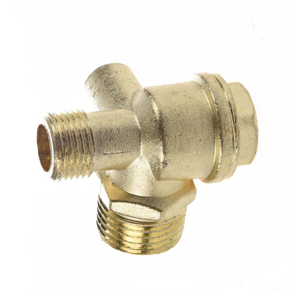 3/8" Female Thread Tube Connector Air Compressor Check Valve Gold Tone 4712639152178