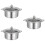 3Pcs Heavy Duty Stainless Steel Divided Hot Pot Pan Kitchen Use 9