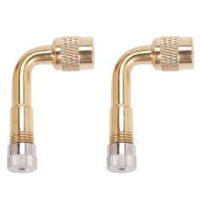 Adaptador de ExtensióN de VáLvula de ExtensióN de VáLvula 2Pcs NeumáTico áNgulo de Metal Doblado de 90 Grados para Bicicleta Moto Scooter