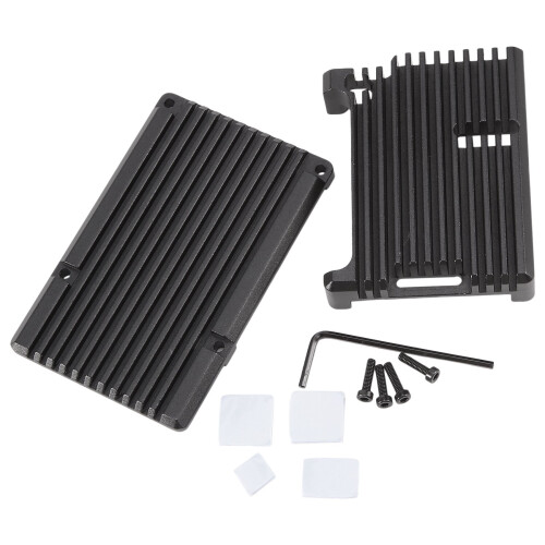for Raspberry Pi 4 Model B Aluminum Case, Passive Cooling Aluminum Alloy Protective Shell Metal Enclosure for Raspberry Pi 4 Model B