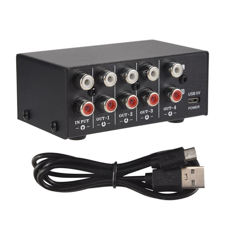 Nintendo Av Output 1 in 4 Out Stereo Signal Source Splitter Audio Frequency Signal ...