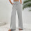 Calça chino feminina clássica de sarja elástica com corte reto 5