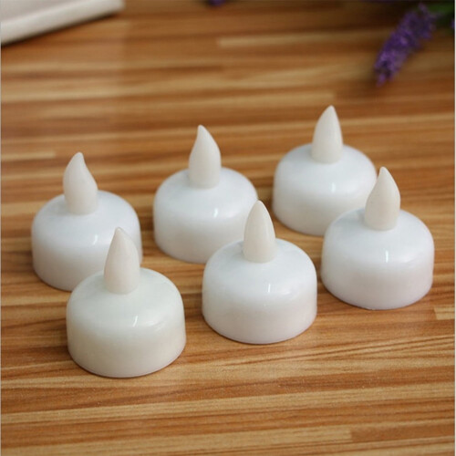Conjunto de 12 velas flutuantes de LED brancas de 3,8 cm 1