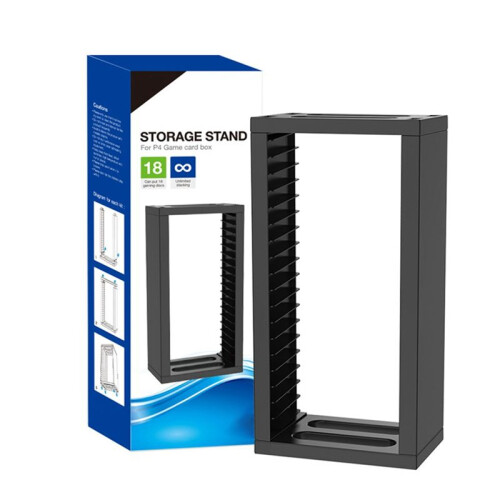 For PS4 Multifunctional Disic Storage Tower Games Discs Holder Vertical Stand 18 Game Disks Accessories