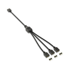5V 3-Pin Verlengkabel voor Computer Moederbord 1 Punt 3 Hub Kabel Aansluiting Verlengkabel ARGB Splitter, Zwart