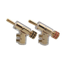 2Pcs Self-Locking Banana Plug Y-Shaped Adapter Hi-End Copper Speaker Terminal Connector Audio Amplifier Gold Plated