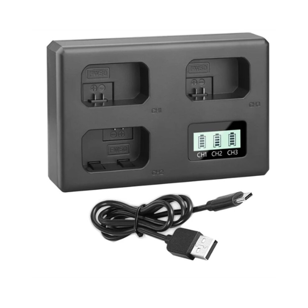 Np-Fw50 Npfw50 Battery Charger 3 Slot Charger For Alpha Zv-E10 A6400 A6500 A6300 A6000 A7 A7r A7rii A7ii A7sii 6033077604455