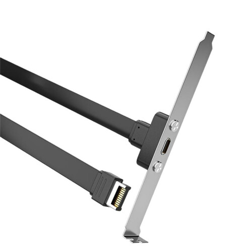 USB3.1 Baffle Cable 19PIN/TYPE-E to TYPE-C Front C  Chassis PCI Bit 10Gbps Short Flat Cable 30cm