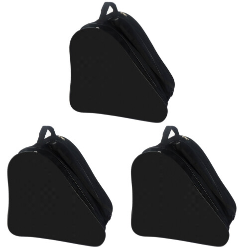 3Pcs Roller Skates Storage Pouch Black Durable Zippered Shoe Case 1