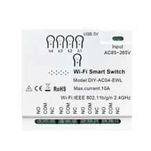 Commutateur Intelligent WiFi EWeLink 4CH 85-265V USB 5V 2.4G WiFi Module Domotique Smartlife pour IFTT Alexa Home