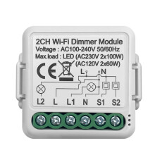 Tuya Wifi Dimmer Module 10A Support 2 Way Control 2 Gang Compatible for Home Alexa Life App