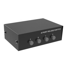 Poorten RS232-Schakelaar DB9-Pin COM-Poortverdeler 4 in 1 Uit SeriëLe Poort Delen Apparaatknopschakelaar