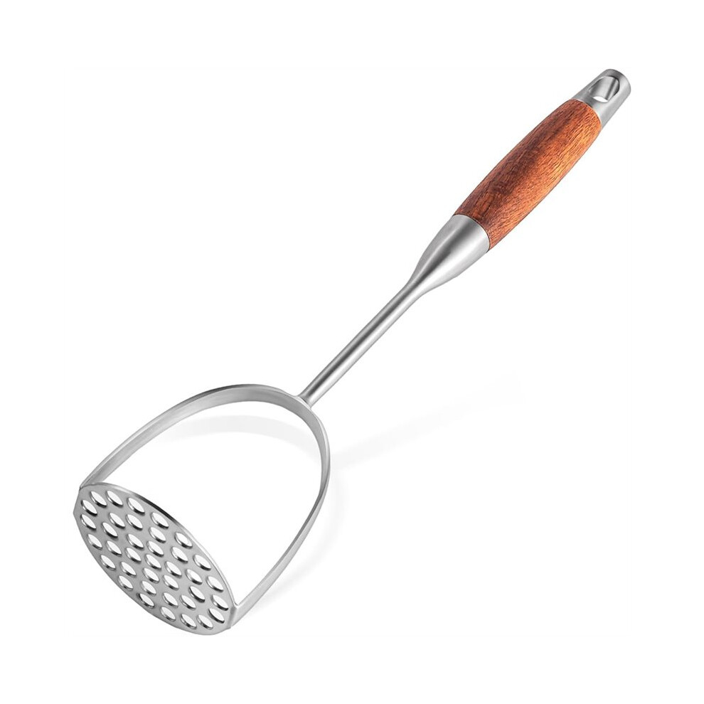 Potato Masher Stainless Steel, Manual Mashed Potato Masher,Wooden Handle Potatoes Smasher Kitchen Tool For Potatoes 6031088619420