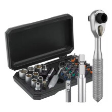 Kit de Chaves de Fenda 42 em 1 em Liga de Alumínio, Catraca Magnética, Haste Flexível para Bricolagem e Mobiliário