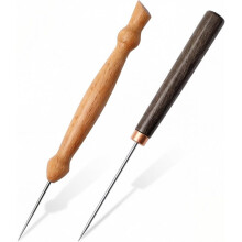 2 Pcs Sewing Repair Tool Set of Pressing Tool and Scratch Awl Tool for Punching Stitching Sewing, for Leather