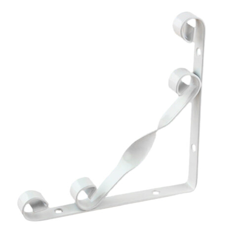 Suporte de ferro branco para prateleira de garagem (2 peças) - 38 x 15 cm (15 x 5,9 polegadas) 2