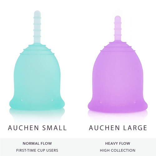 Howarmer Reusable Menstrual Cups Set (Regular + Heavy Flow), Silicone, Beginner-Friendly, Compatible with Diva Cup 1