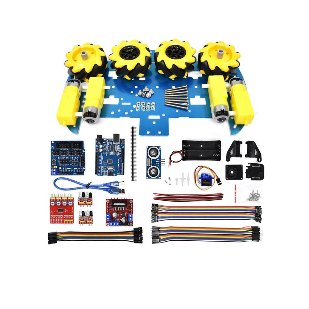 Wheel Aluminum Car Chassis Diy Ultrasonic Intelligent Obstacle Avoidance Car 4Wd Four-Wheel Drive Chassis 6032583394379