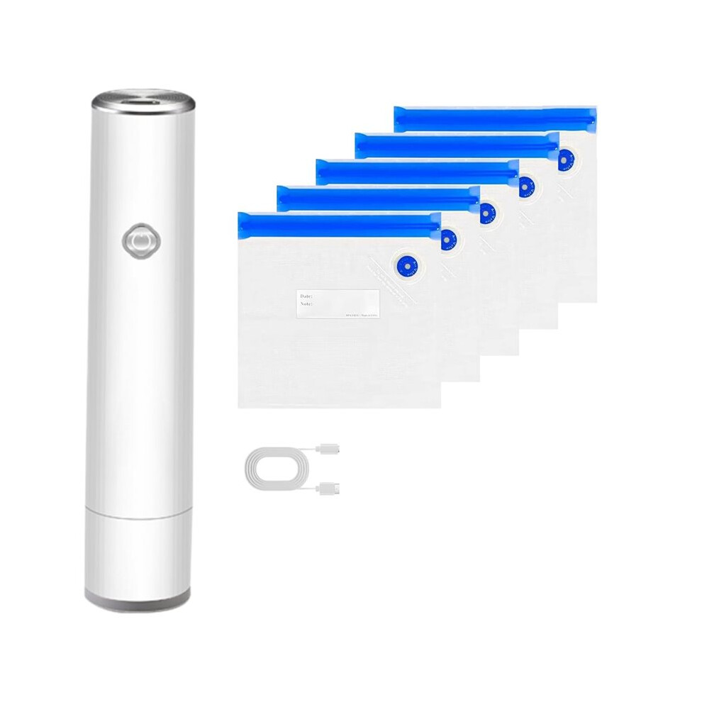 Compact Vacuum Sealer Rechargeable, Portable Food Saver With 5 Bags For Sous Vide, Meal Prep, And Storage 4713188137029