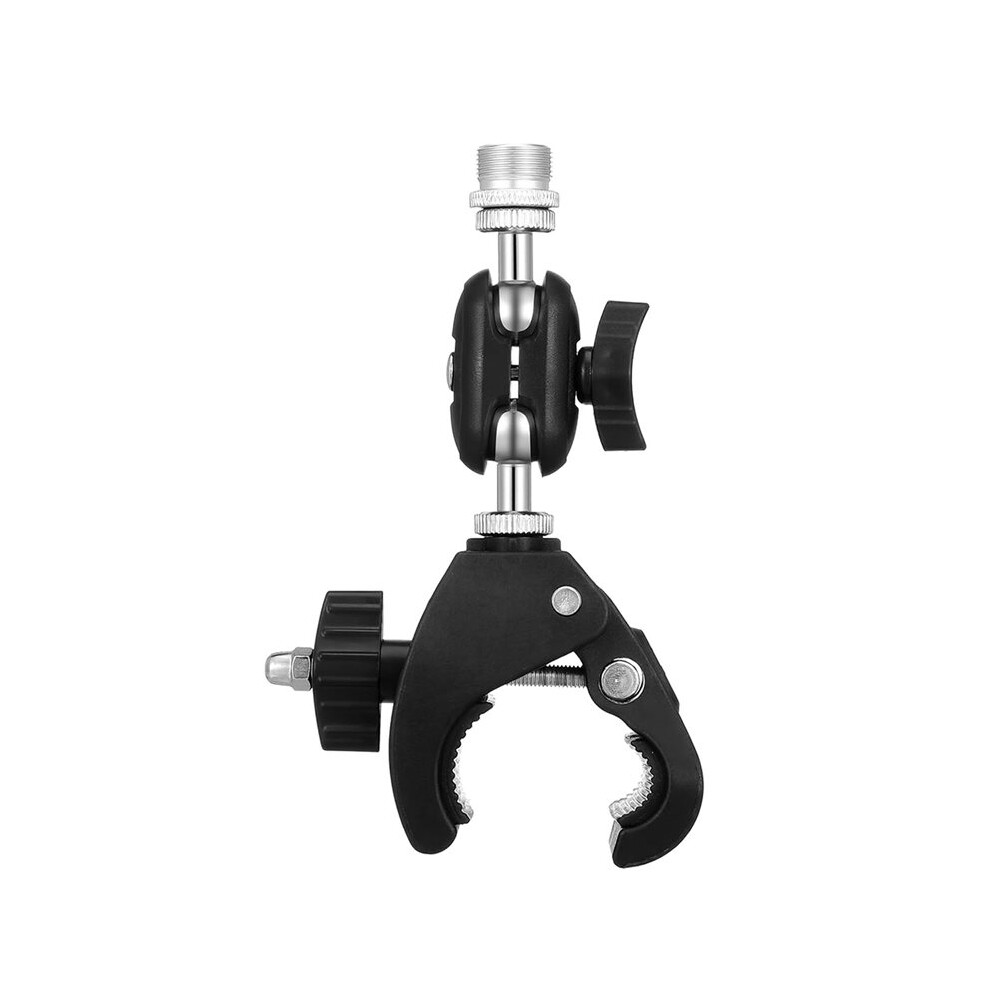 Mic Holder, Mic Crab Clamp Microphone Mount With Double Microphone Holder For Mic-Stand Desktop Shelf Drum 4711382980076
