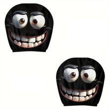 2PCS Funny Cartoon Car Headrest Cover Eyes Rest Protector Universal Car Covers for Festival Decorations