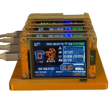 4x 1030KH/S NMMiner NerdMiner + 4 Steckplätze, Verbesserter Ständer, Robustes 2,8-Zoll--Display, Bitcoin-Krypto-Solo-Miner für Zuhause