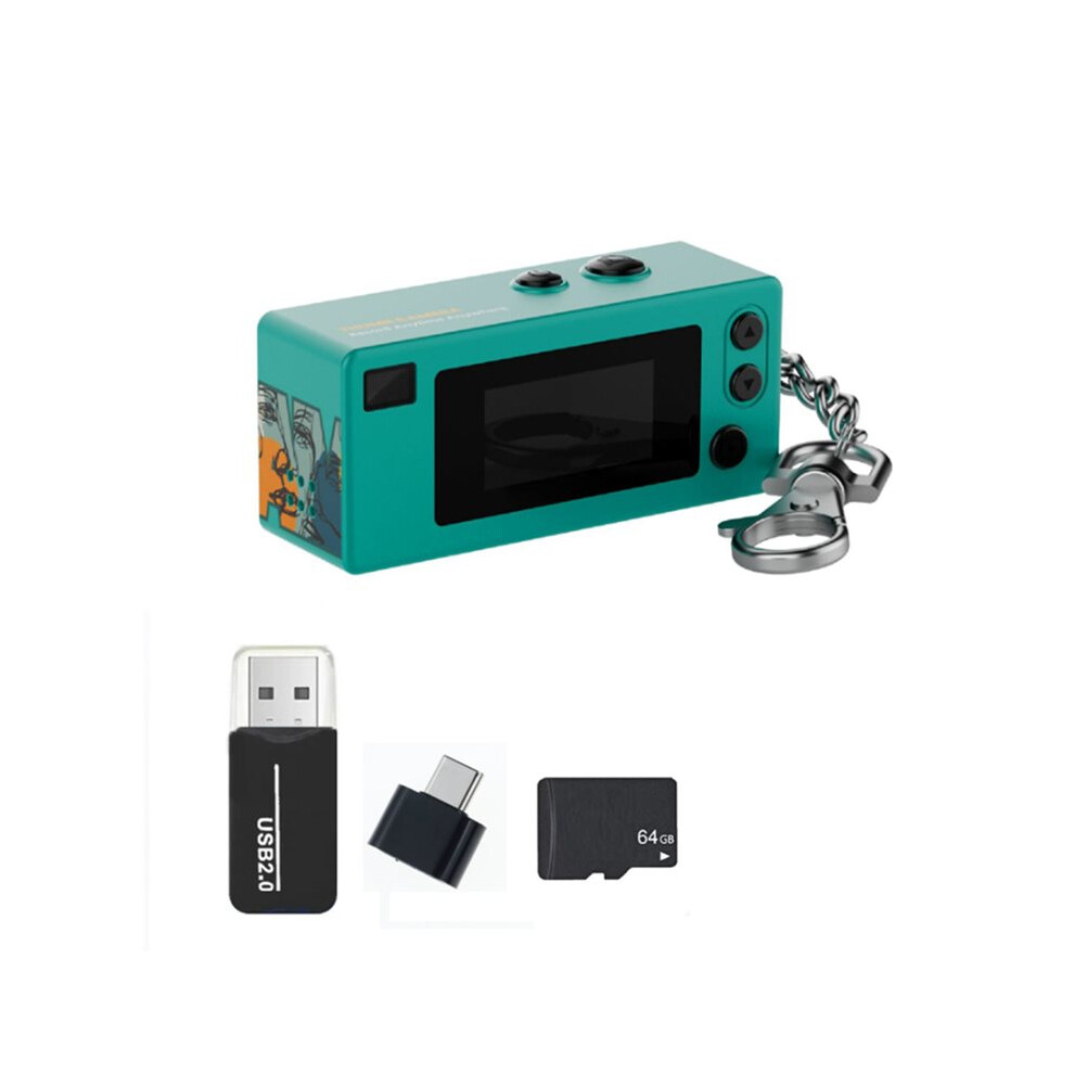 Keychain Thumb Camera 1080P Hd Video Recording 0.96Inch Lcd Display With 64G Card 130 Degree Wide Angle Lens B 4713140805249