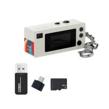 Keychain Thumb Camera 1080P HD Video Recording 0.96Inch LCD Display with 64G Card 130 Degree Wide Angle Lens D