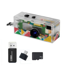 Keychain Thumb Camera 1080P HD Video Recording 0.96Inch LCD Display with 64G Card 130 Degree Wide Angle Lens A