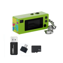 Keychain Thumb Camera 1080P HD Video Recording with 64G Card 130 Degree Wide Angle Lens LCD Display Screen Green