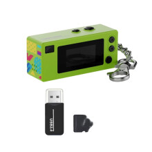 Thumb Camera 0.96Inch Action Retro Keychain Camera with 32G Card 1080P Camcorder Video Recorder Backpack Charm B