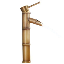 Bathroom Faucet Brass Basin Faucets Luxury Tap Tall Bamboo Hot Cold Water with Two Pipes Kitchen Outdoor Garden WC Taps
