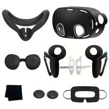 VR-Zubehör 8-in-1 Silikon-Schutzhüllen-Set für Meta Quest 3s mit Reinigungstuch und Einwegmasken - Geschenkidee